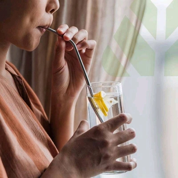 Reusable 304 Stainless Steel Straw with Cleaning Brush Long Metal Straws for Drinking, Reusable Set of 5