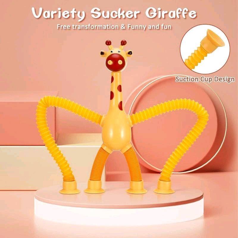 4 Pack Telescopic Pop Tube Giraffe Toy, Sensory Fidget