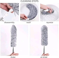 Microfiber Feather Duster for Cleaning with Telescopic Extension Pole Long Up to 100 Inches Bendable Head