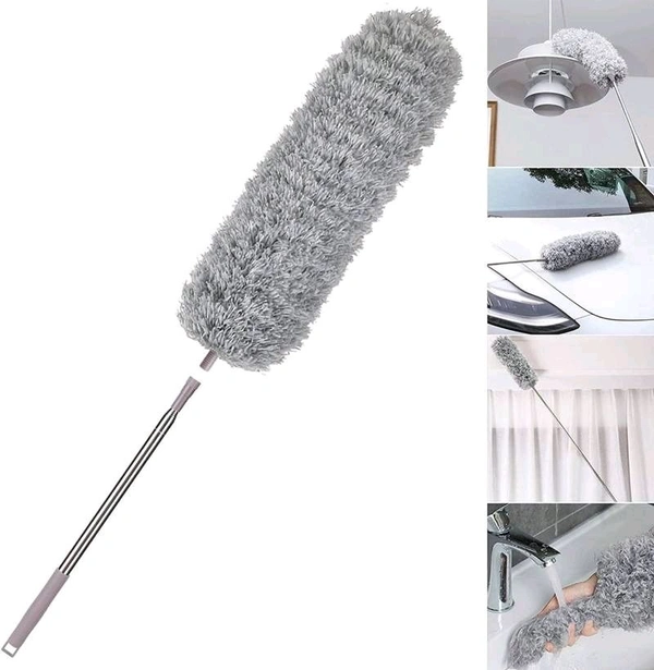 Microfiber Feather Duster for Cleaning with Telescopic Extension Pole Long Up to 100 Inches Bendable Head