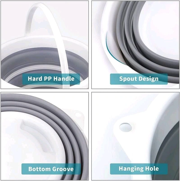 10L Silicone Foldable/ Collapsible Bucket with Strong Folding Gallon Bucket Flexible