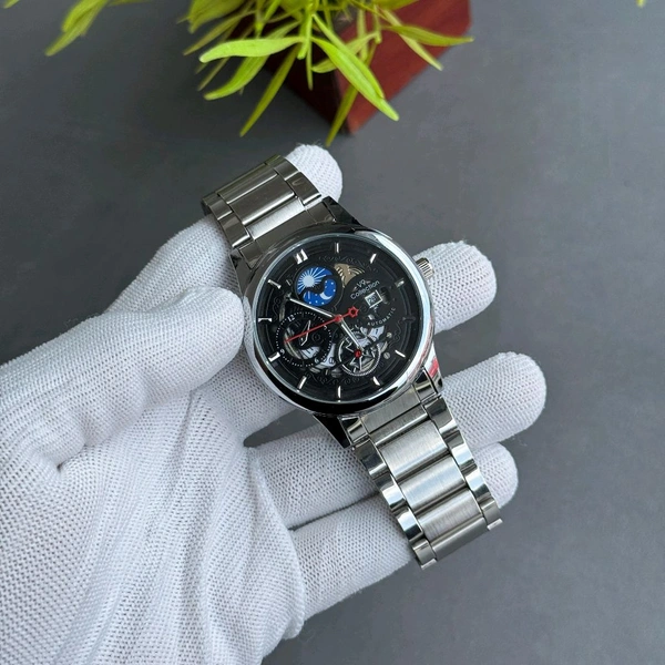 New V9 Automatic Like Open Back Analog Quartz Movement Watch With High Quality Strap Best finishing Body & Case