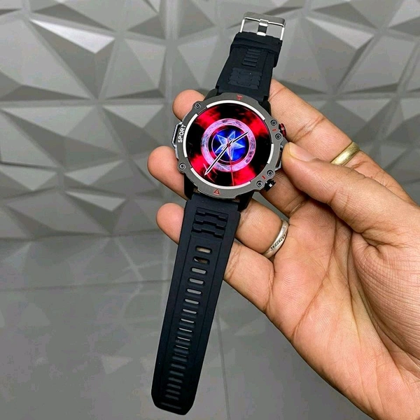 New Avenger Edition Smartwatch With Scroll Working Smooth Touch With Dynamic Round Amoled Screen And All Real Accurate Working Sensors - 1 Month Cybzone Warranty