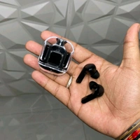 Transparent Design Wireless In-Ear Headphones, LED Power Display, High-Definition Sound Quality, Long Battery Life, Comfortable to Wear  - 1 Month Cybzone Warranty, Black