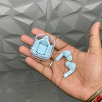 Transparent Design Wireless In-Ear Headphones, LED Power Display, High-Definition Sound Quality, Long Battery Life, Comfortable to Wear  - 1 Month Cybzone Warranty, Blue