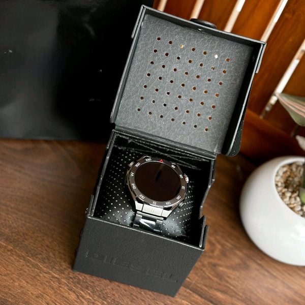 Round Smartwatch with Dual Strap & Premium Hard Box Packing With Carry Bag – Bluetooth Calling, Notifications & Fitness Tracking