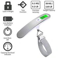 Electronic Balance Portable Hook Weighing Machine Digital Hanging Luggage Fishing Hook Scale with Stainless Steel Travel Scale Suitcase Scale with Strong Straps and Backlit