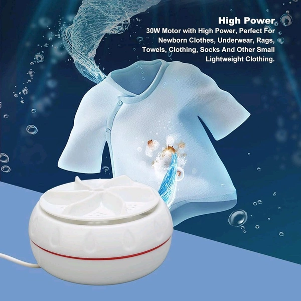Mini Washing Machine Turbine Washing Machine Door Hinge Lightweight Turbo Washer with USB Cable For Home, Camping, College, Rooms Use