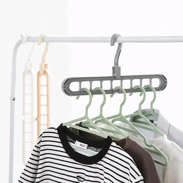 Multifunctional Magic Hangers Nine Holes Hangers Space Saving Clothes Hangers Closet Organizer Hanger - Pack Of 10