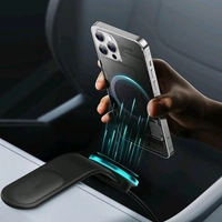 Car Mount Charger, 15W Wireless Car Charger Phone Holder, Magnetic Car Dash Mount for phone Bendable Memory Titanium Alloy for All Dashboard