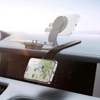 Car Mount Charger, 15W Wireless Car Charger Phone Holder, Magnetic Car Dash Mount for phone Bendable Memory Titanium Alloy for All Dashboard