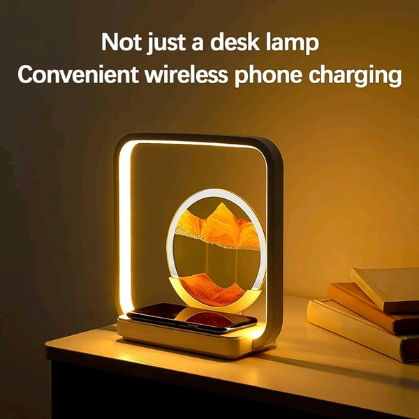 3D Wireless Charging LED Light USB Quicksand Painting Lamp for Bedroom