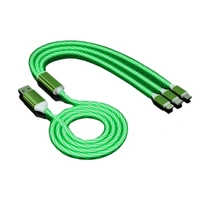3 in 1 Charging Cable Light Up Fast Charger Multi Lighting Cable Charging Cable LED Flowing Light Up Charger Cable Durable TPE Charging Cord for Most Smart, Cell Phones (1 Pc)