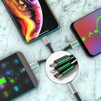 Charging Cable, 3 in 1 Extendable, Data transmit & Charging Cable, Retractable Charging Cord, Tangle proof, Supports 3 Types of Terminals, Compatible with Regular Chargers, Smartphone Compatible, Ultra (1 Pc)