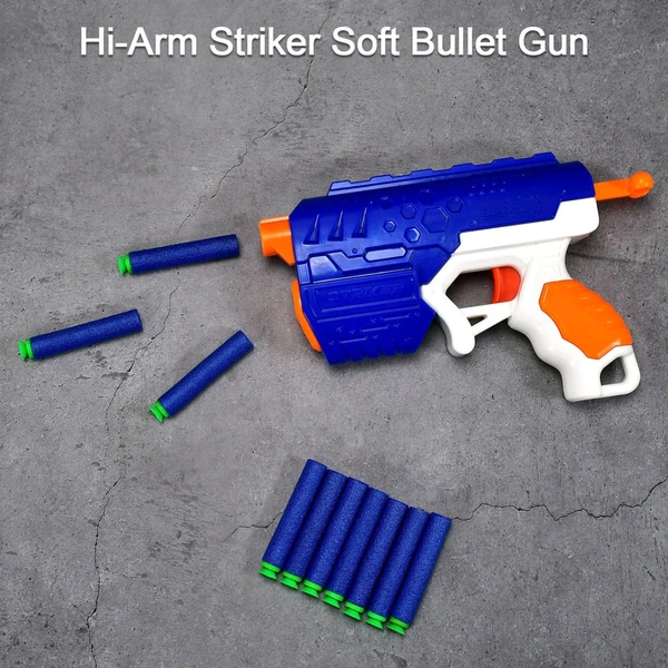 Hi-Arm Gun with 10xFoam Suction Bullet, Made with ABS Plastic, Solid Build, Target Shooting