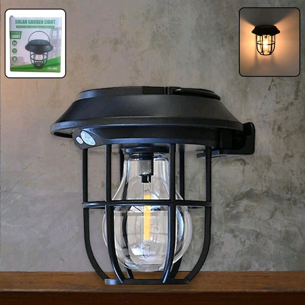 Solar Lantern Wall Lights Fixtures with Motion Sensor, Solar Powered Porch Light, Vintage Hanging Solar Wall Sconce Outdoor, for Porch, Yard (1 Pc)