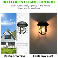 Solar Lantern Wall Lights Fixtures with Motion Sensor, Solar Powered Porch Light, Vintage Hanging Solar Wall Sconce Outdoor, for Porch, Yard (1 Pc)