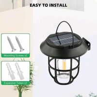 Solar Lantern Wall Lights Fixtures with Motion Sensor, Solar Powered Porch Light, Vintage Hanging Solar Wall Sconce Outdoor, for Porch, Yard (1 Pc)