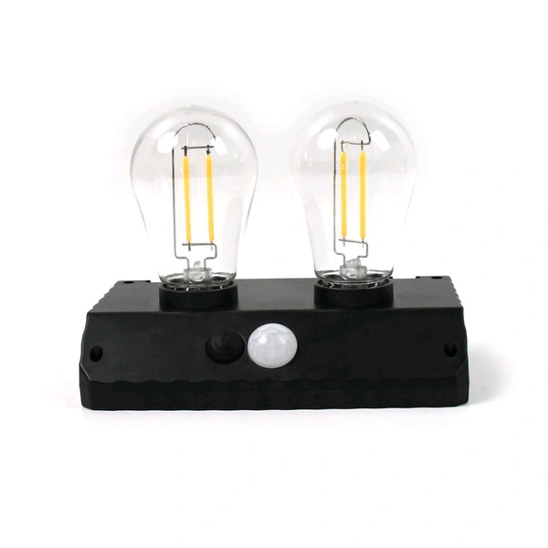 Solar Double LED Bulb Lamp, Solar Interaction Wall Lamp, Decorative Lighting Fixture YT-819- 2W (1 Pc)