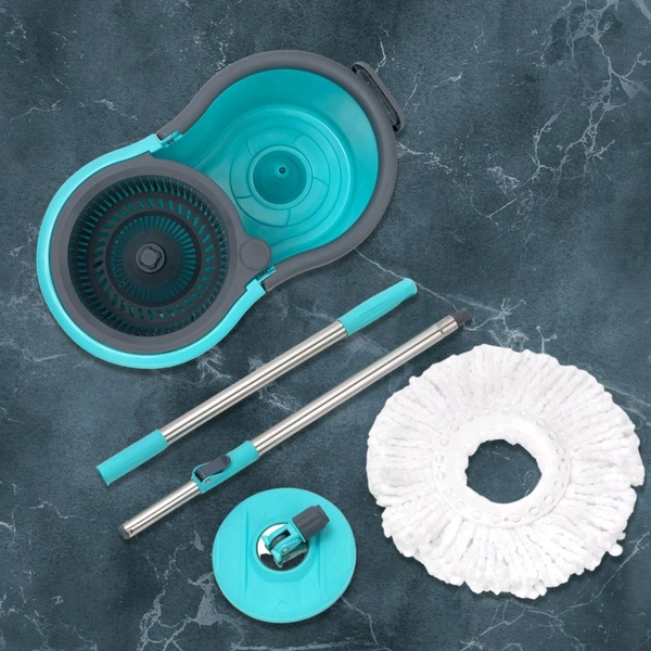 Quick Spin Mop Set with Easy Wheels & Large Bucket – Multicoloured Plastic Floor Cleaning System