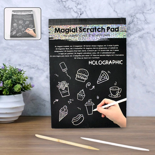 Scratch Art Book For Gifts Girls & Boys (40 Sheet)

