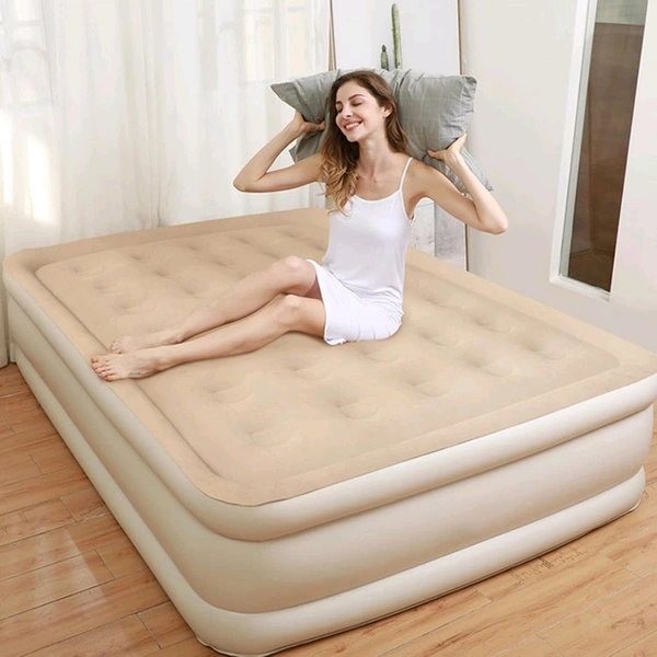 (Top Grade) Portable Inflatable Bed Folding Lazy Bed Collapsible Three-layer Airbag Strong Pressure Resistance For Travel Or Home Use - Double