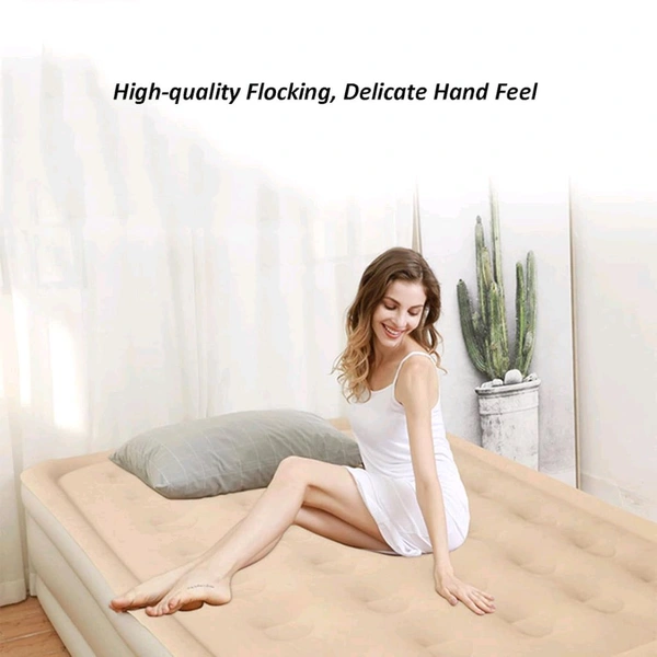 (Top Grade) Portable Inflatable Bed Folding Lazy Bed Collapsible Three-layer Airbag Strong Pressure Resistance For Travel Or Home Use - Double