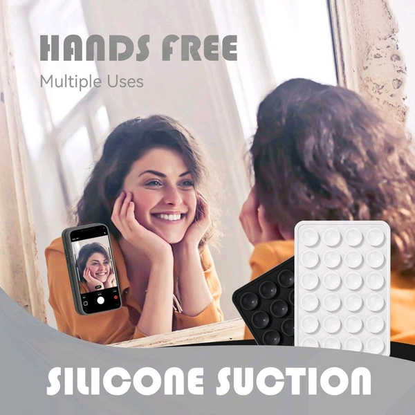 Suction Phone Case / Holder Mount, Silicone Adhesive Phone Accessory for iPhone and Android, Hands-Free Fidget Toy Mirror Shower Phone Holder, Selfies (3 Pc / Mix Color)