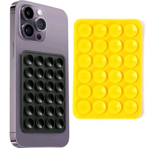 Suction Phone Case / Holder Mount, Silicone Adhesive Phone Accessory for iPhone and Android, Hands-Free Fidget Toy Mirror Shower Phone Holder, Selfies (3 Pc / Mix Color)