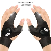 LED Flashlight Gloves Gifts for Men Light Fingerless Outdoor Fishing Gloves Tool Gadgets Gifts for Repairing Working