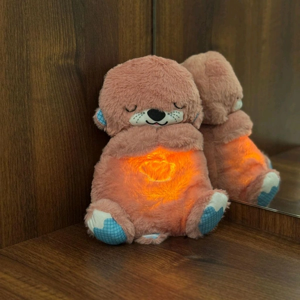 Portable Breathing Teddy Bear Soft Toy Plush Sound Machine, Baby Gift with Music, Lights & Breathing Motion Infant Toys for Newborns, Soft Breathing Stitch Teddy - SRT4