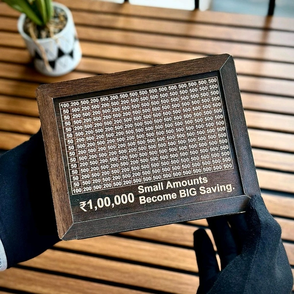 Wooden Money/Piggy Bank, Money Box, Coin Box with Carved Design for Kids/Children, Savings Challenge Box, Cash Vault Wooden Savings Box, Coin Piggy Bank, Money Save Box Smash, Money Saver