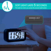 Digital LCD Alarm Clock with Backlight β Optically Controlled Battery-Powered Clock with Time, Date, and Temperature Display