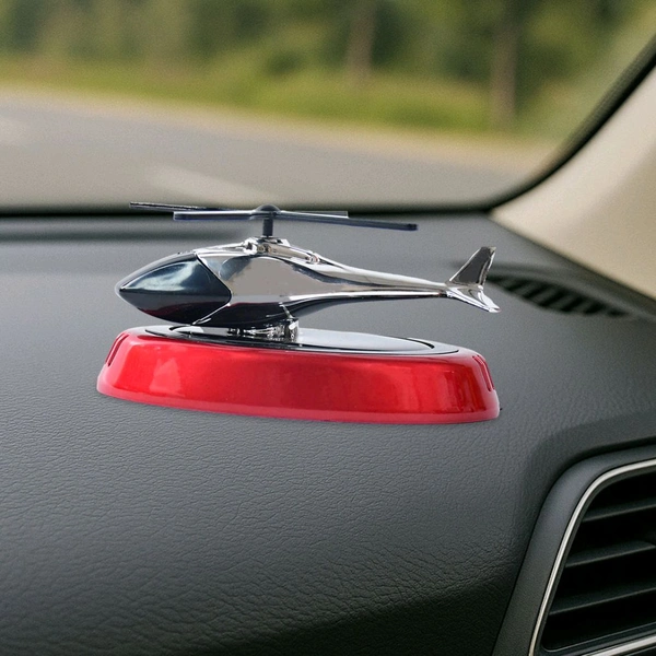 Solar-Powered Rotating Helicopter Car Air Freshener with Essential Oil Diffuser