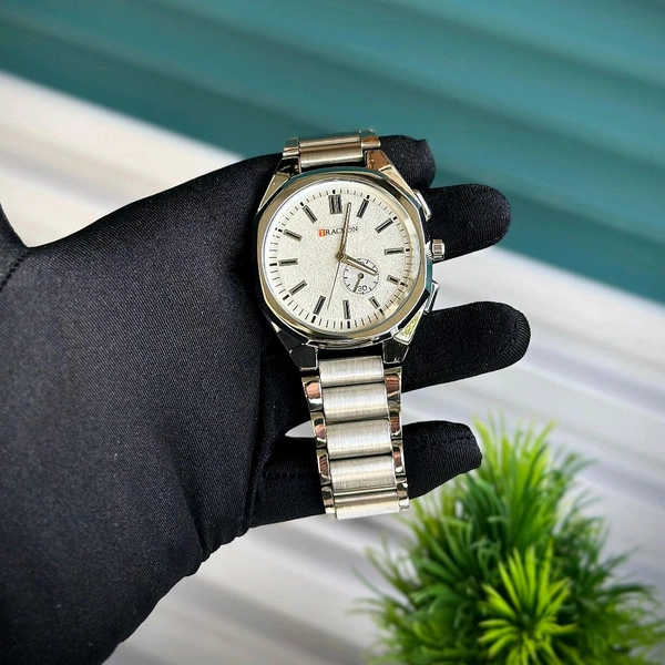 Trackon Budget Analog Quartz Watch – Premium Style at a Budget Price - White