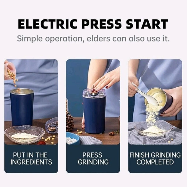 Mini Mixer, Small Blender, powerful Mini Grinder, Electric Coffee Bean Grinder Machine Portable Grinder for Home and Office. (4 Blade Grinder)