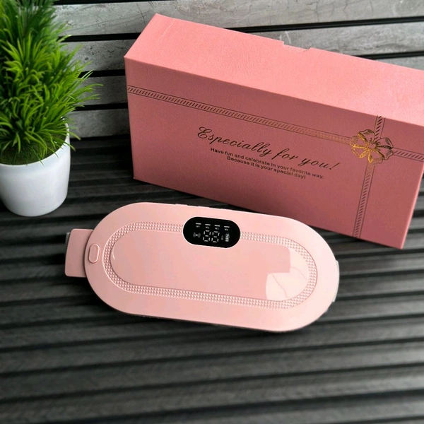 Portable Cordless Periods Heating Pad, Electric Waist Belt Device, Fast Heating Pad with 3 Massage Modes, Back or Belly Heating Pad for Women and Girl