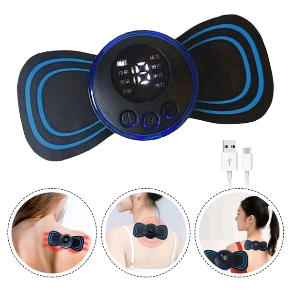Portable USB Neck Massager Electric Neck Massager Automatic Massage Enhancer Mini Cervical Massager EMS Lymphatic Drainage Massage with Cable (Vibrator) - Pack Of 1