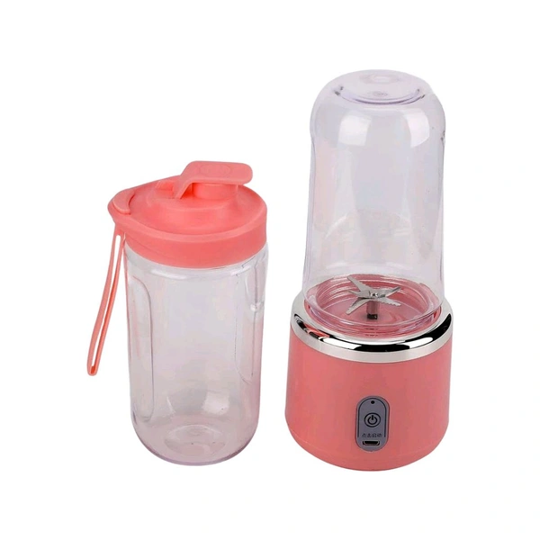 Portable Small Juicer Blender for Smoothies, 520ml Blender Cup, 6 Blade Design Smoothie Blender, Leakproof Personal Blender, 1 Button work, USB Rechargeable, With Water Bottle / Cup, 40w