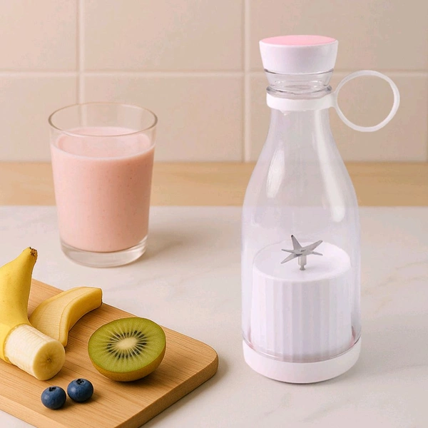 Blender Portable Juicer for Smoothie, Juice, Vegetable Shakes with 4 Blades Wireless Charging Mini Personal Size Mixer Bottle Grinder, 400 Ml Multicolor 