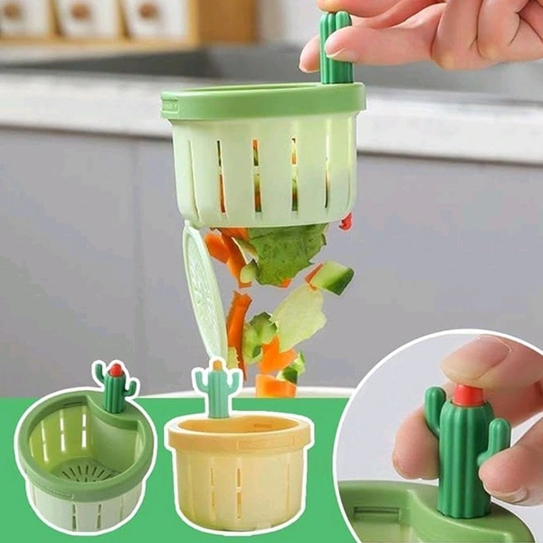 Plastic Kitchen Sink Drain Strainer | Automatic Press Dumping Basket | Waste Collector Filter | Self Cleaning Removable Draining Net Lifting Basket (2 Pc)