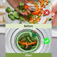 Plastic Kitchen Sink Drain Strainer | Automatic Press Dumping Basket | Waste Collector Filter | Self Cleaning Removable Draining Net Lifting Basket (2 Pc)