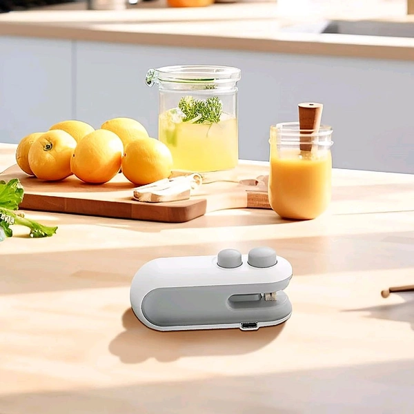(Top Grade) Mini Bag Sealer, 2 in 1 Seal & Cutter Heat Sealers, TYPE-C USB Charging Portable Bag Reseller, Handle Food Sealer