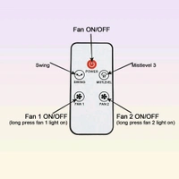 Double Ended Spray Fan, Three-Hole Spray Charging Fan, High-Wind Cooling Electric Fan Desktop Double-Head Powerful Air Cooler 3 Wind Speeds for Indoor Outdoor Office Bedroom (1 Pc / With Remote)