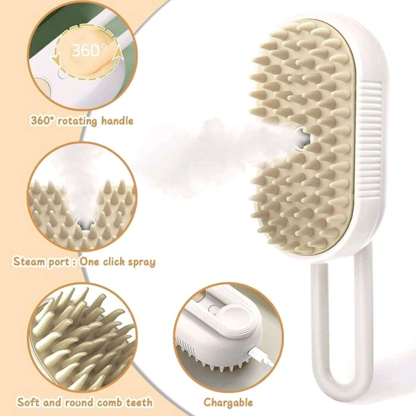 Electric Spray Handle Massage Brush, Hair Removal Brush Steam | Pet Grooming Brush for dogs/cats