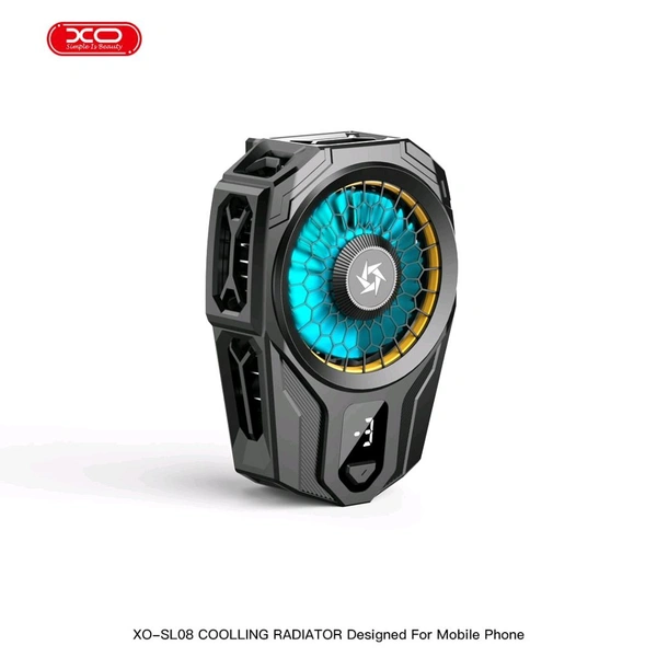 XO SL08 Phone Cooler | Gaming Phone Cooler for Instant Cooling with RGB Lightning- Android and iPhones Compatible- (Black) 