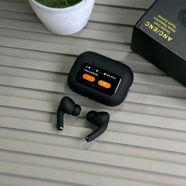 Smart Display TWS Earbuds | With Active ANC + ENC | Wireless Charging Supported - 3 Months Cybzone Warranty
