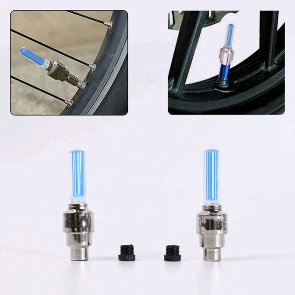 Tire valve cap lights screw onto the valve stem of your car, bicycles, or motorcycle in seconds (Pack Of 4)