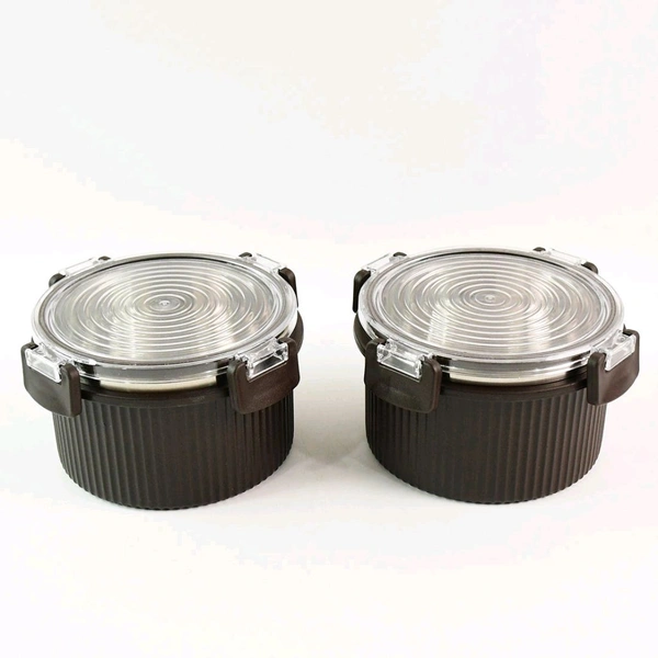 Rustic Jar Set – 2 Pcs, 450ml Each Approx | Airtight & Unbreakable Storage Containers with Polycarbonate Lid | Stylish Kitchen Storage Jars
