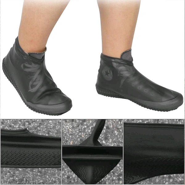 Non-Slip Silicone Reusable Waterproof Rain Shoes Covers Slip-Resistant Rubber Rain Boot Overshoes (1 Pair / Small / Mix Color)